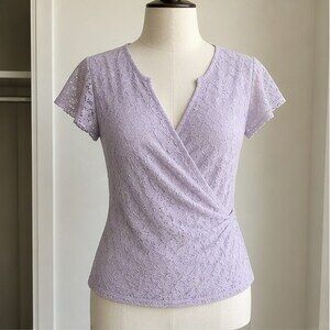Lilac Puff Sleeve Top